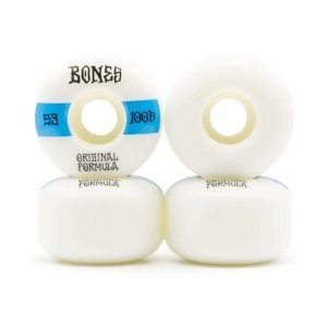 Bones 100s OG Formula V4 - Ruedas anchas para monopatín (53 mm), color blanco